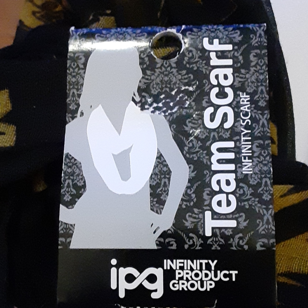IPG Missouri MIZZOU TIGERS black gold infinity scarf Sheer One Size New w/ tags - Picture 4 of 8